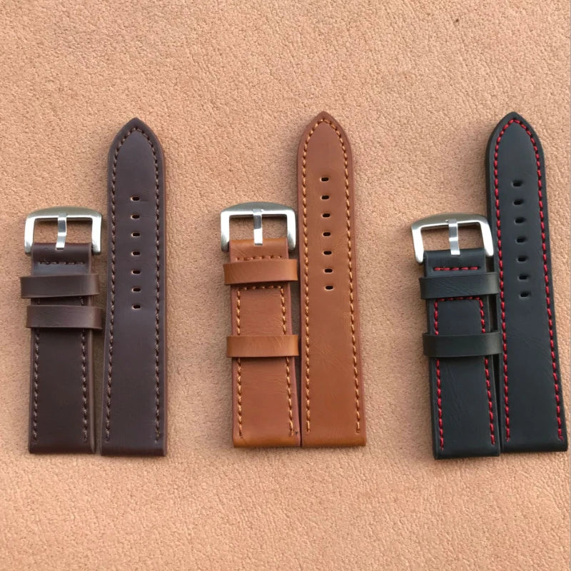16mm 18mm 20mm 22mm Women Men Watchband Genuine Leather Watch Bands Straps Replacement