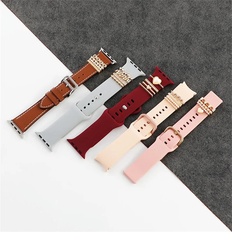 Decoration For Apple watch band 8 7 6 5 3 se Diamond Jewelry Charms Accessories samsung/Huawei watchstrap 20/22mm watch Bracelet