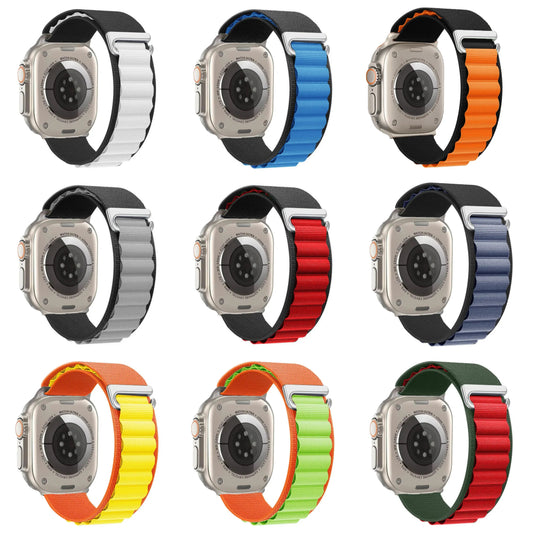 Dual Color Alpine Loop Bands for Apple Watch + Ultra 2 sizes 49mm 44mm 42mm 40mm 38mm