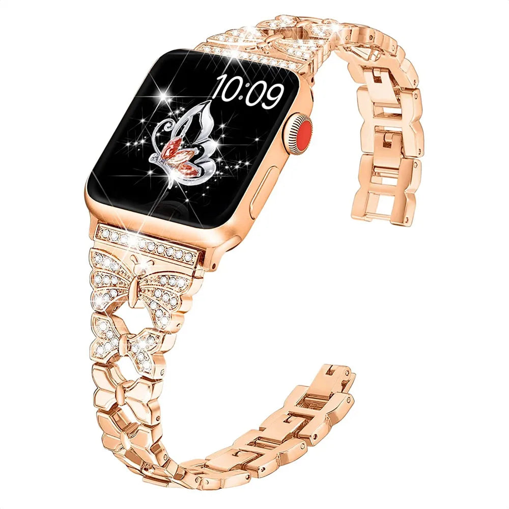 Adjustable Butterfly Bracelet Watchband for Apple Watch Series 7 8 - 45mm 41mm 44mm 40mm 42mm 38mm