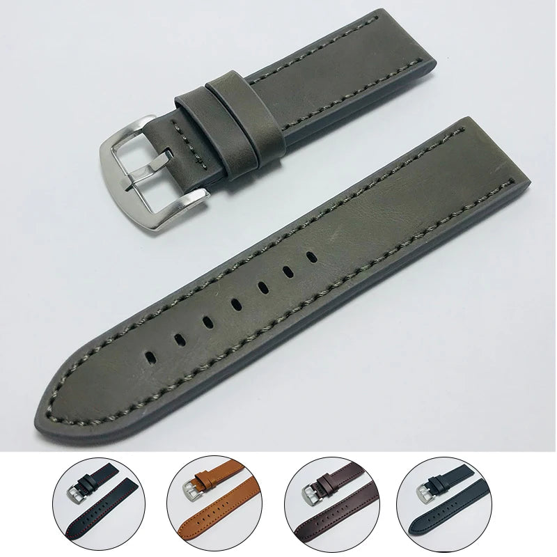 16mm 18mm 20mm 22mm Women Men Watchband Genuine Leather Watch Bands Straps Replacement