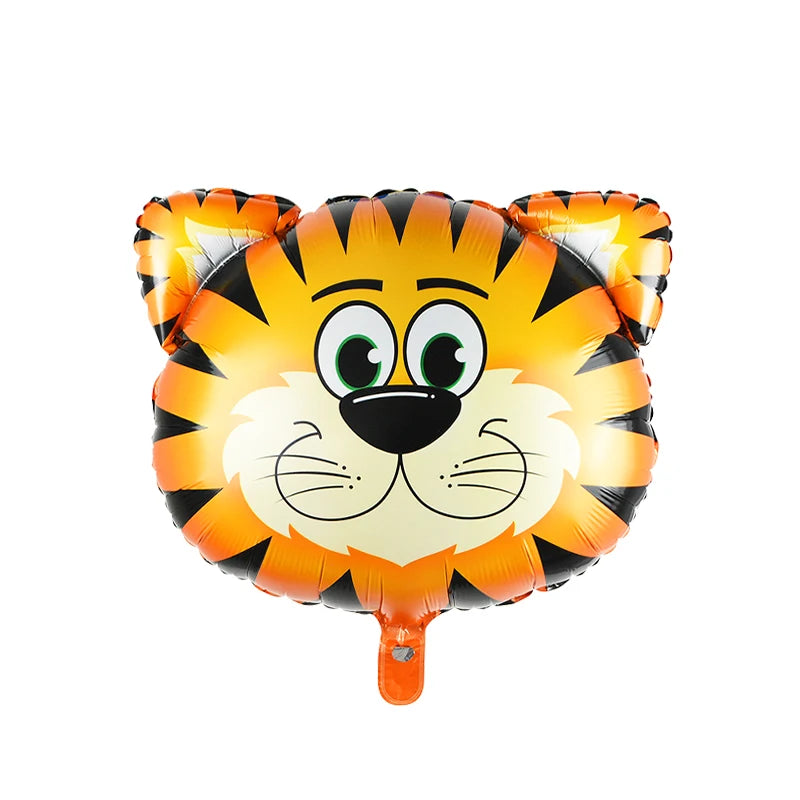 1st Birthday Jungle Safari Balloon Set - Gold Number 1 through 8 and Animal Print Decorations - Lion, Tiger, Zebra, Giraffe Balloons 18Pcs