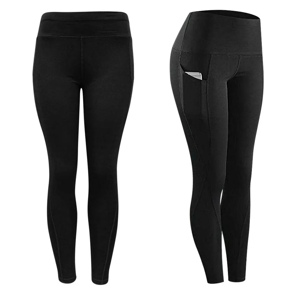 Side Pocket Leggings for Women Features Push Up High Waist Great Fitness Tights Yoga Pants