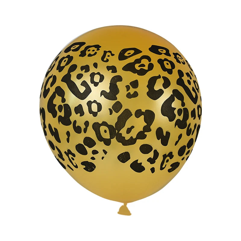 1st Birthday Jungle Safari Balloon Set - Gold Number 1 through 8 and Animal Print Decorations - Lion, Tiger, Zebra, Giraffe Balloons 18Pcs