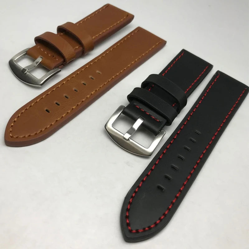 16mm 18mm 20mm 22mm Women Men Watchband Genuine Leather Watch Bands Straps Replacement