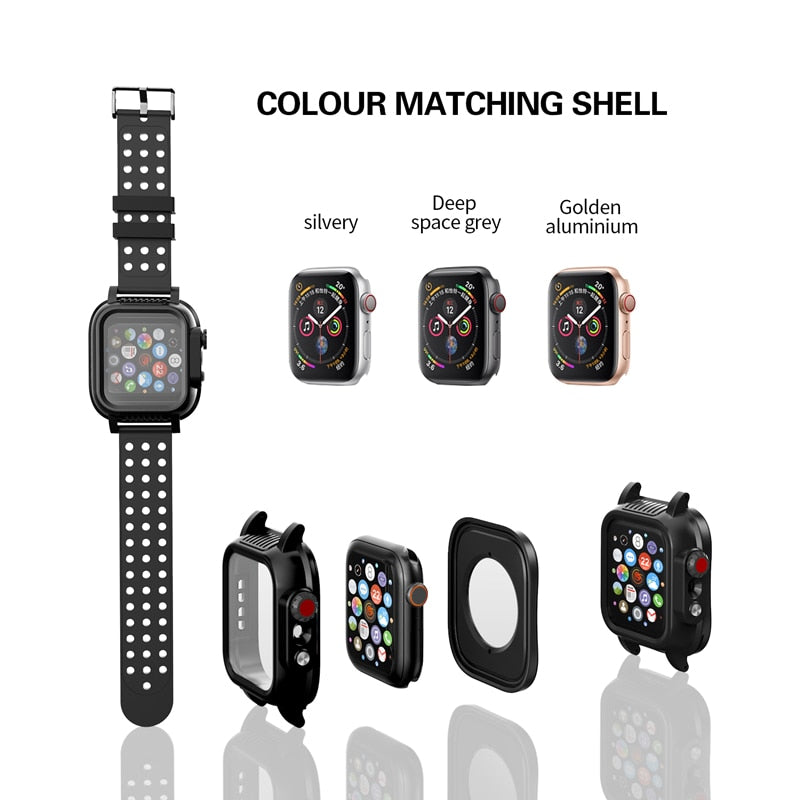 IP68 Waterproof Armor Case For Apple Watch Series 9 8 7 6 5 4 3 2 SE 45 44 42 41 40 mm