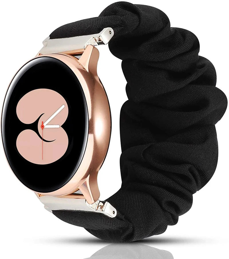 Scrunchie Watch Band for Samsung Galaxy Watch 4 40mm 44mm Band AND Samsung Galaxy Watch4 Classic 42/46mm also fits other watches with 20mm and 22mm Band Width UPGRADED ELASTIC DESIGN