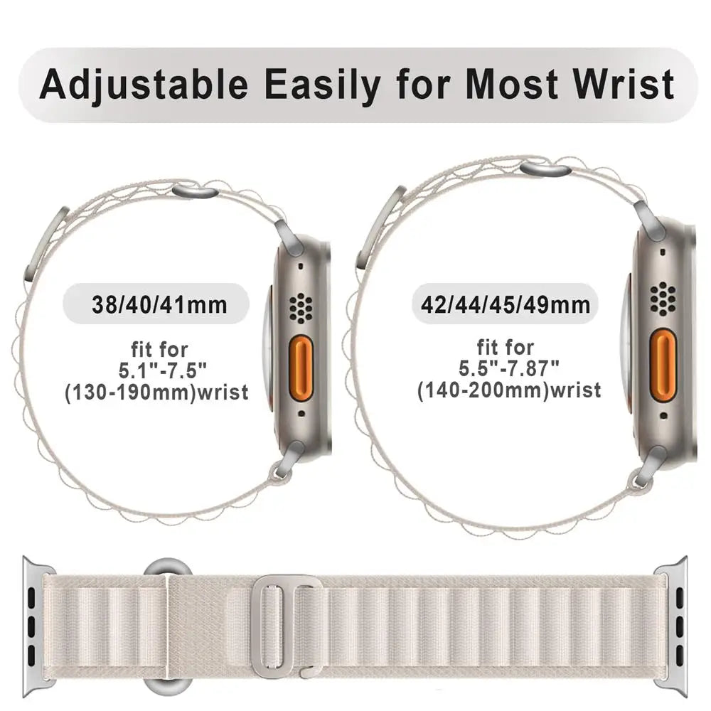 Alpine loop for Apple watch Ultra band 49mm 44mm 45mm 40mm 41mm 42mm 45 44 mm Nylon bracelet iwatch series 8 9 7 6 5 4 SE bands