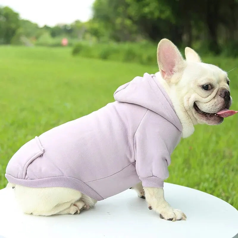 Doggy Hoodie Pet Clothes Thick Warm Two-Feet Hooded Sweater for Your Fur Baby