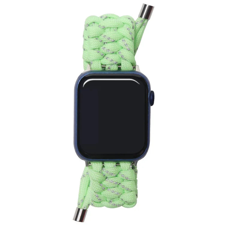 Nylon Woven Paracord Survival Strap For Apple Watch Band SE/7/6/5/4 - 45mm/ 40mm/ 44mm/ 38mm/ 42mm/ 41mm Sport Bracelet Band