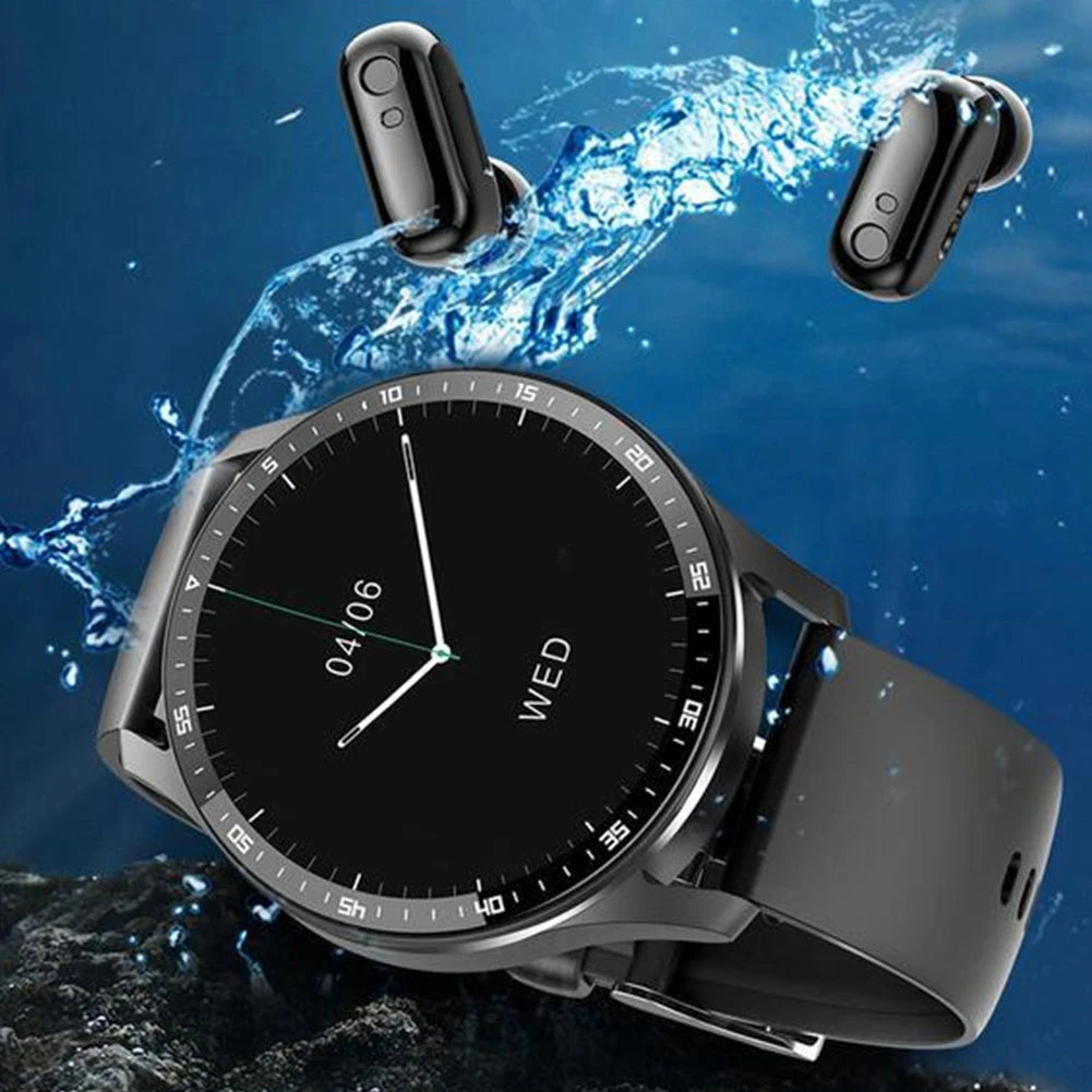 2 in 1 Smart Watch With Bluetooth Earbuds TWS Heart Rate Blood Pressure Monitor