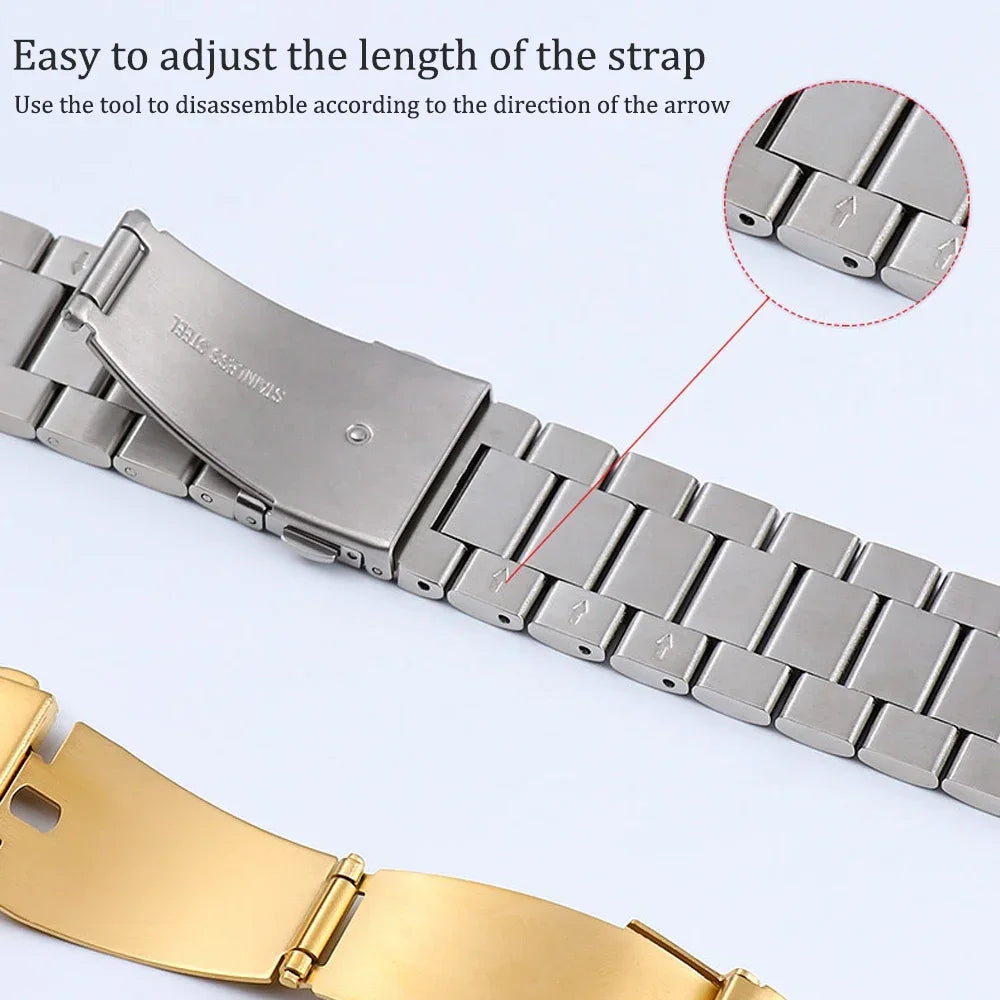 Quick fit stainless steel band for Samsung Galaxy Watch 7 6 4 5 pro 40 44mm 45 42 46mm no gap strap for watch6 classic 43mm 47mm