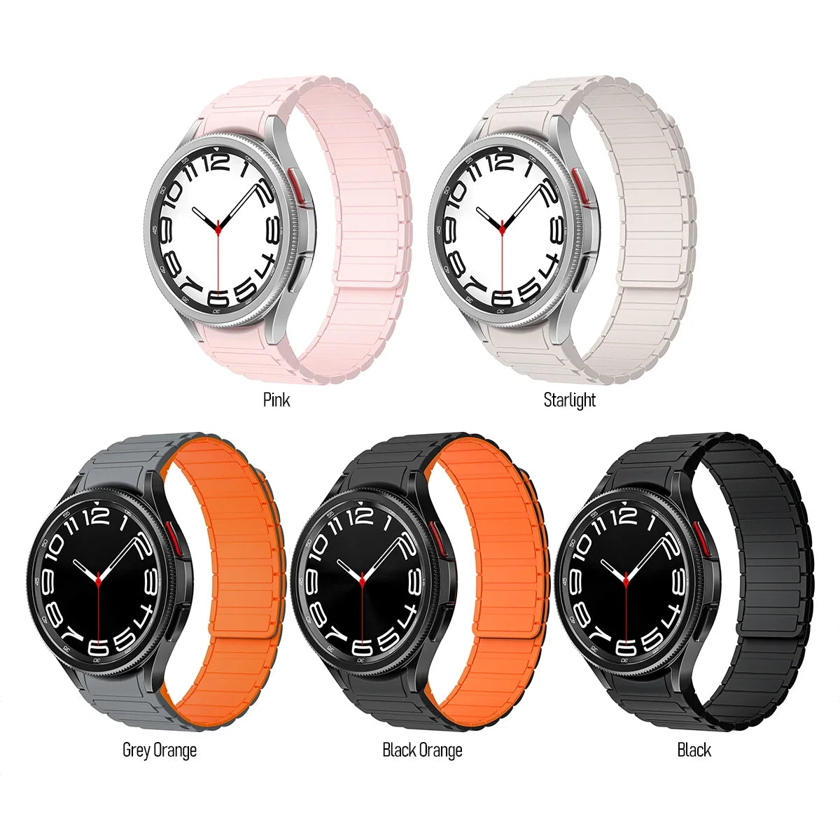 20mm Silicone Magnetic Band for Samsung Watch Galaxy4 6 Classic 43mm 47mm 42 46mm 6 5 4 44 40mm No Gaps Strap 5Pro 45mm Bracelet