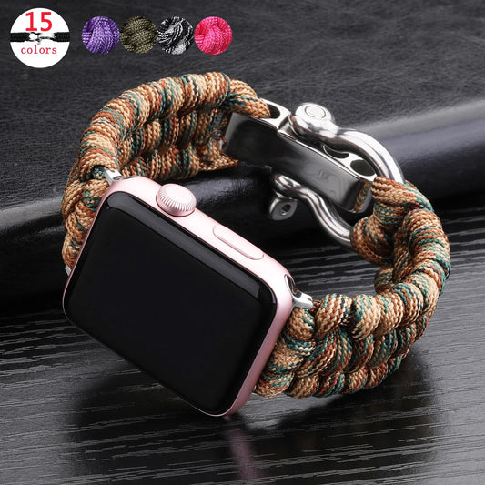 Nylon Rope Survival Paracord Watch Band for Apple Watch Series 6 5 7 SE
for 38mm 40mm 41mm 42mm 44mm 45mm