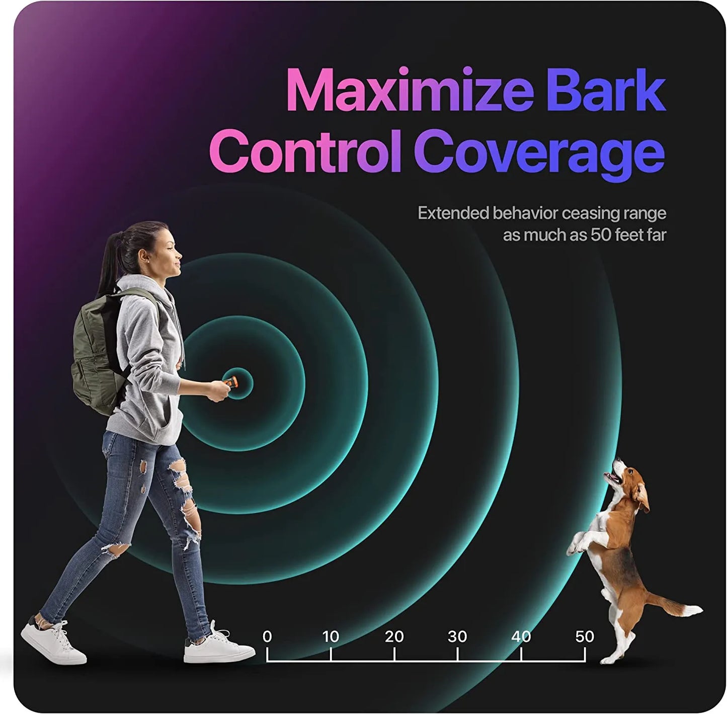 New Release Ultrasonic Dog Training Device 100% PAINLESS Rechargeable Anti Dog Bark Deterrent Device With LED Flashlight