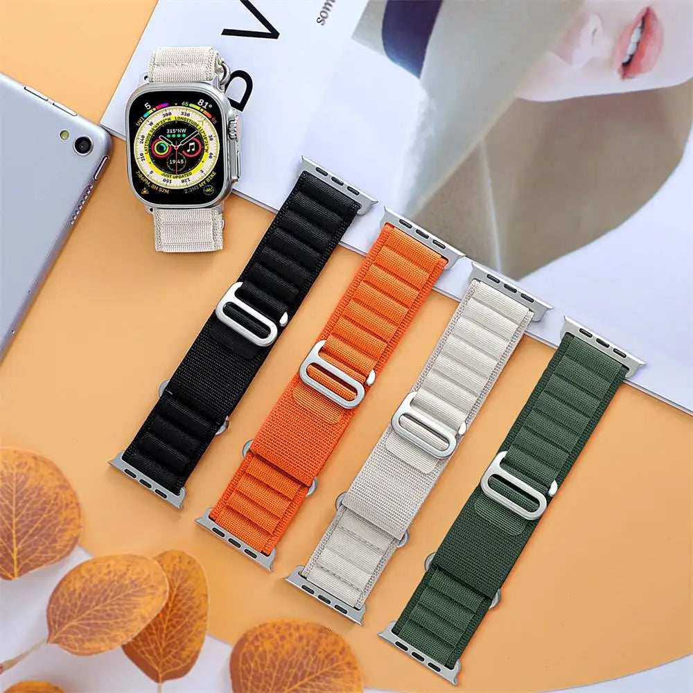 Alpine loop for Apple watch Ultra band 49mm 44mm 45mm 40mm 41mm 42mm 45 44 mm Nylon bracelet iwatch series 8 9 7 6 5 4 SE bands