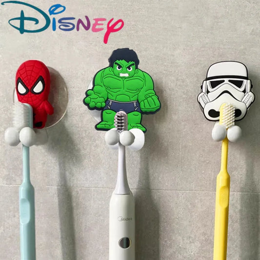 Disney Spiderman Hulk kids Toothbrush Holder Frozen Mickey Anime Super Hero Cartoon Wall Mounted Tooth Brush Holder GREAT GIFT