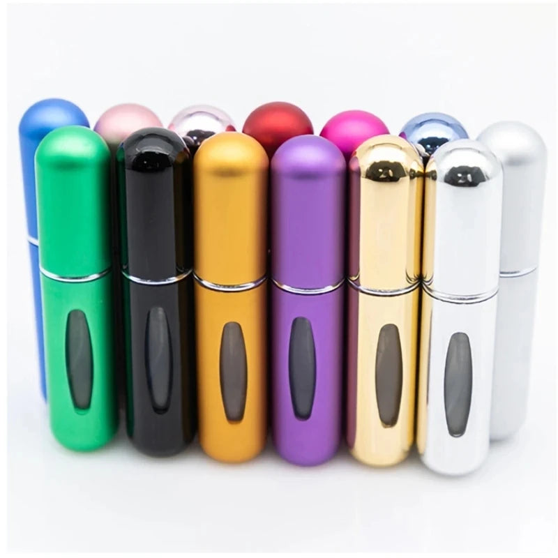 5/8ml Multi Color Aluminum Mini Perfume Bottle with Spray Pump Portable Empty Refillable Atomizer Bottle for Travel Essential