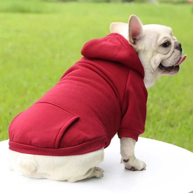 Doggy Hoodie Pet Clothes Thick Warm Two-Feet Hooded Sweater for Your Fur Baby