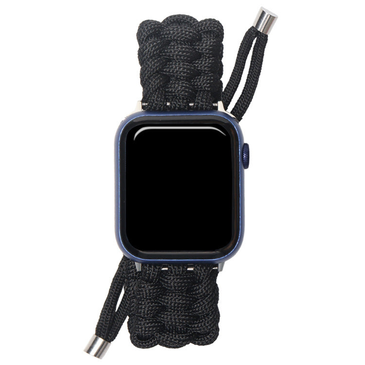 Nylon Woven Paracord Survival Strap For Apple Watch Band SE/7/6/5/4 - 45mm/ 40mm/ 44mm/ 38mm/ 42mm/ 41mm Sport Bracelet Band