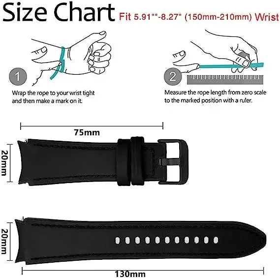 Leather Silicone Strap for Samsung Watch 6/5/4 40 44mm 4/6 Classic 42 43mm 46 47mm Leather Grain Band for Galaxy Watch 5pro 45mm