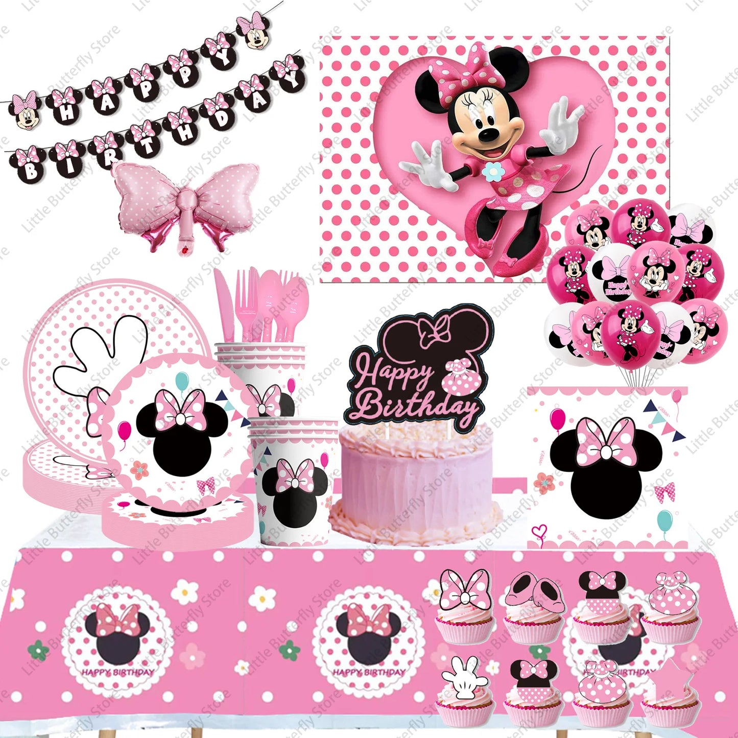 Disney Minnie Mouse Party Favor Gift Bags with Handle Birthday Party Decoration