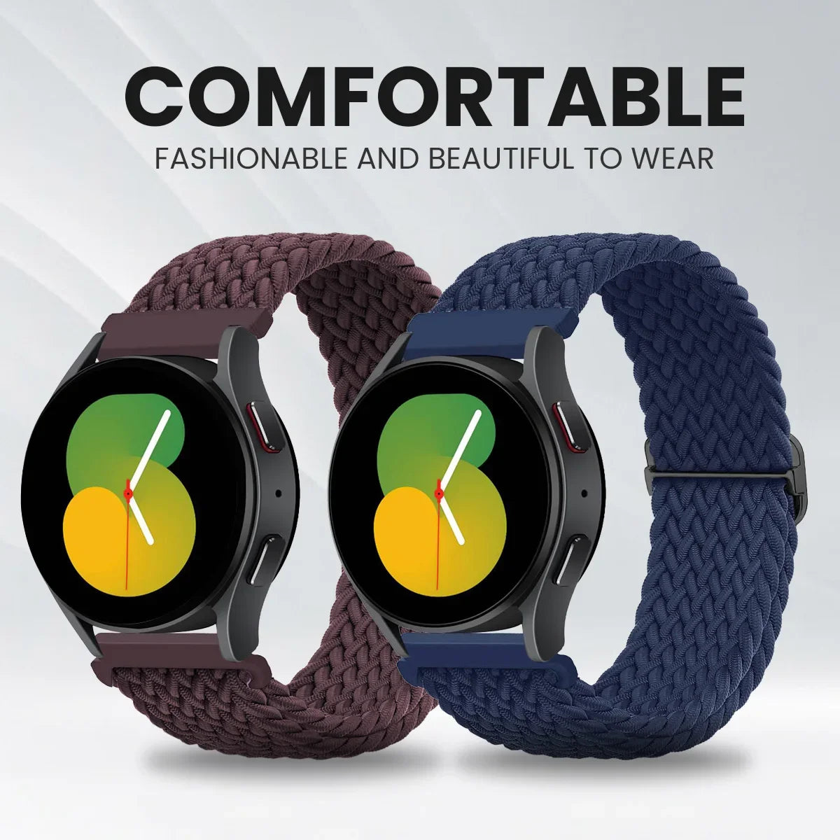 Nylon Strap for Samsung Galaxy Watch 6 5 4 40mm 44mm 6 4Classic 43/47mm 20mm 22mm Braided Solo Loop Band for Huawei Watch 3 4Pro