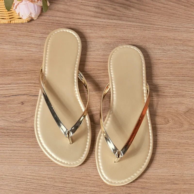 Stylish Flip Flops in Silver, Gold and Black