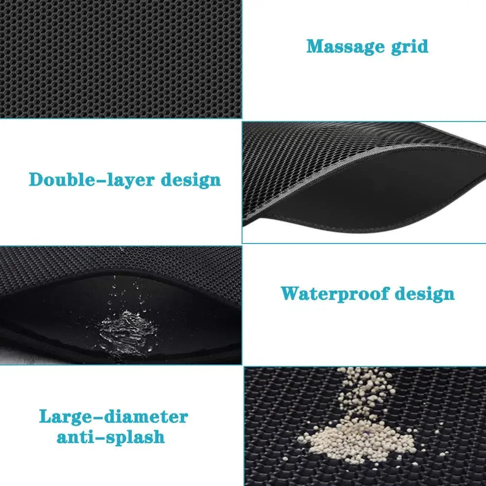 Washable Cat Litter Mat With Gift Double Layer Waterproof Pet Litter Box Mat Non-slip Sand Cat Pad Bed Mat Clean Pad Products