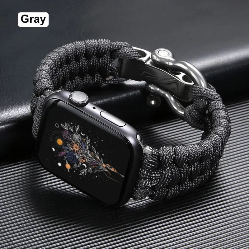 Survival Outdoor Braided Band for Apple Watch 49MM 45mm 44mm 42mm 41mm 40mm 38mm Strap for 7 6 5 4 8 9 SE Nylon Bracelet