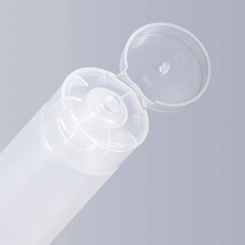 10Pcs Empty Refillable Plastic Squeeze Tubes Transparent Cosmetic Containers Soft Tube Travel Bottle with Flip Lid & Screw Cover 5ml 10ml 20ml 30ml 50ml 100ml