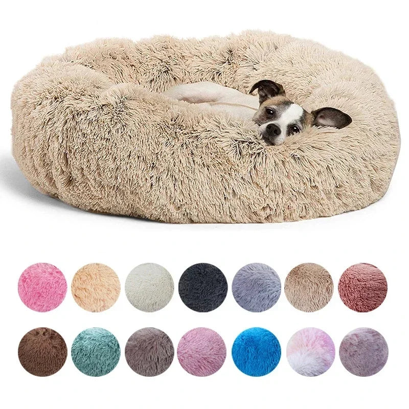 40-90cm Round Pet Bed for Small and Large Pets Dog or Cat Bed Super Soft Plush Great Winter Warm Sleeping