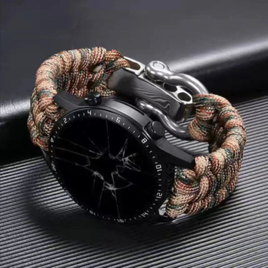 Survival Paracord Watch Band for Samsung Galaxy Watch 5/4 44mm/40mm 5 Pro Bracelet Belt Watch 4 Classic 46mm/42m Strap 20mm 22mm