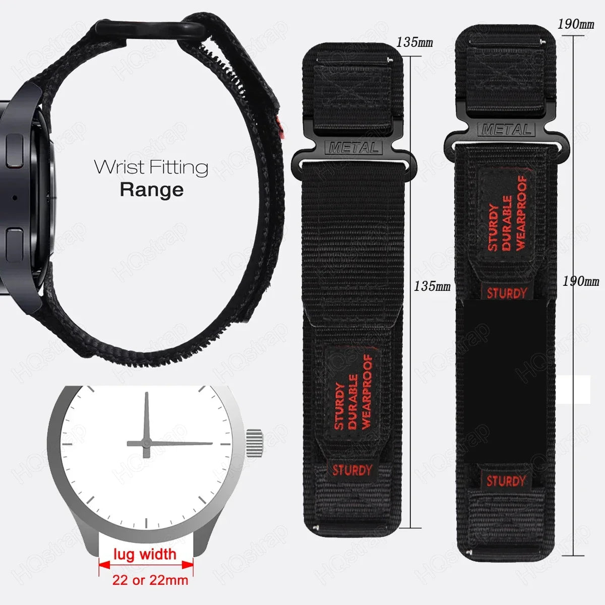 Quick Release 20mm 22mm Sport Nylon Loop Universal Strap for Samsung Watch 6 5 4 3 for Huawei Watch Band for Amazfit Bracelet