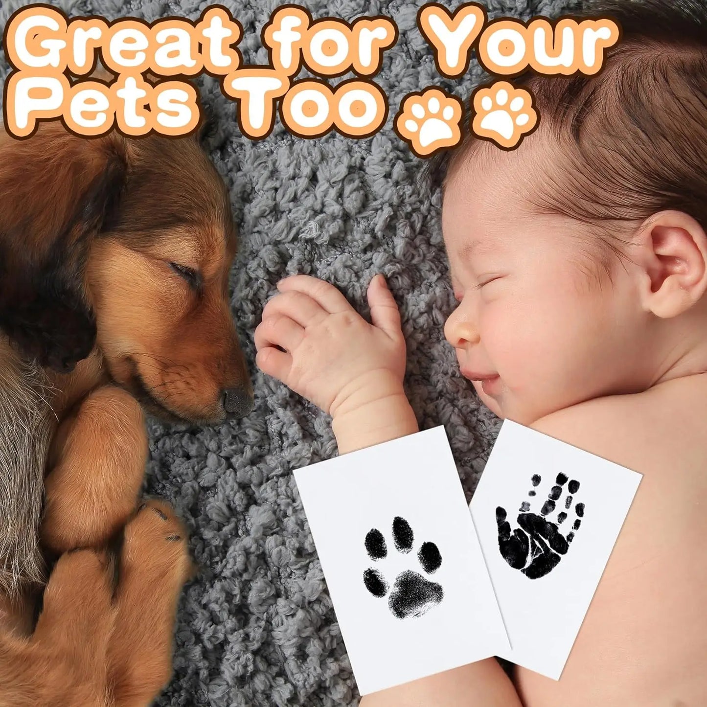 Nose and Paw Print Keepsake, DIY Inkless Clean Touch ink pad, Nose and Pawprint Impression Making Kit for your cat dog or any precious pet of yours BABY SAFE INK Great for your baby hand or footprint keepsake