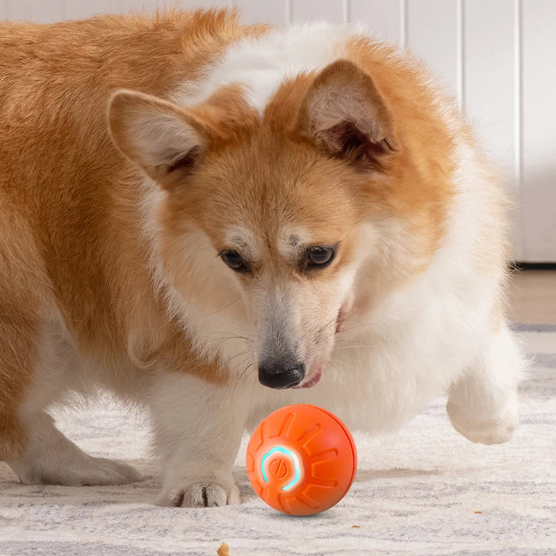 Automatic Boucing Ball Moving Dog Toy Smart USB Jumping Rotating Interactive Dog Chew Toy Ball Great for Puppy and Big Dogs alike Perfect Ball Toys