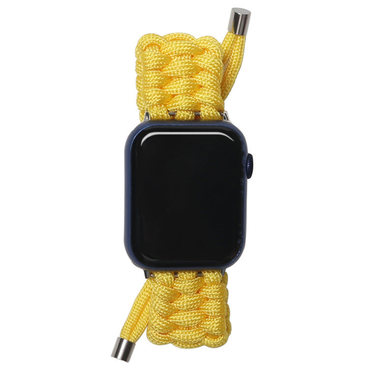 Nylon Woven Paracord Survival Strap For Apple Watch Band SE/7/6/5/4 - 45mm/ 40mm/ 44mm/ 38mm/ 42mm/ 41mm Sport Bracelet Band