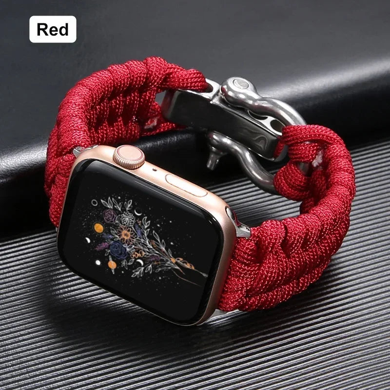 Survival Outdoor Braided Band for Apple Watch 49MM 45mm 44mm 42mm 41mm 40mm 38mm Strap for 7 6 5 4 8 9 SE Nylon Bracelet