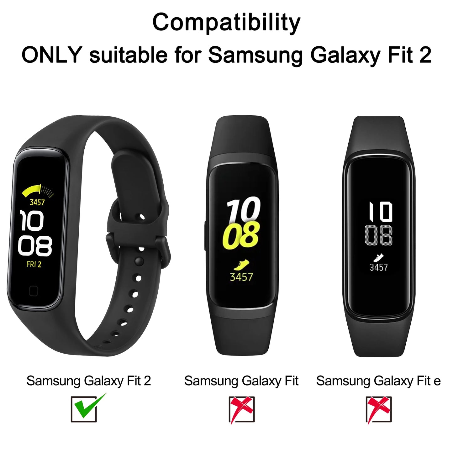 Soft Silicone Band For Samsung Galaxy Fit 2 Strap Bracelet Watchband Wristband