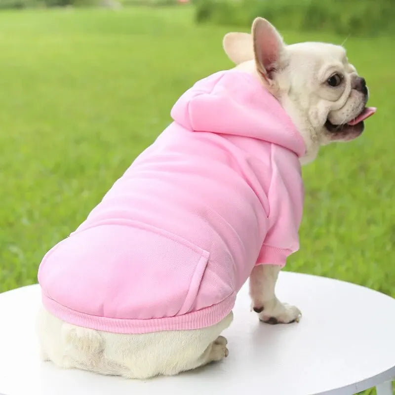 Doggy Hoodie Pet Clothes Thick Warm Two-Feet Hooded Sweater for Your Fur Baby