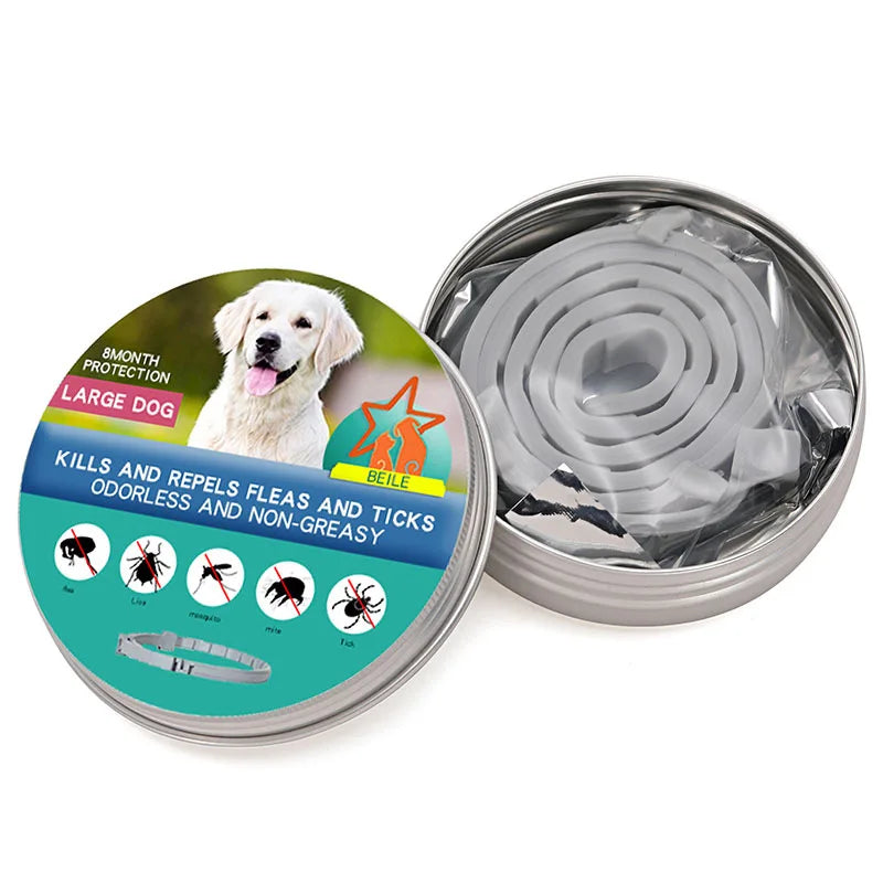 Anti Flea and Ticks Collar with 8-12 Month Protection Pet Collars For Puppy Cat Large Dogs *ALL NATURAL INGREDIENTS*