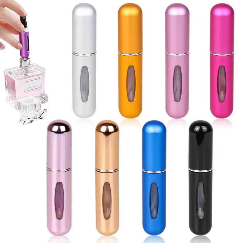 5/8ml Multi Color Aluminum Mini Perfume Bottle with Spray Pump Portable Empty Refillable Atomizer Bottle for Travel Essential