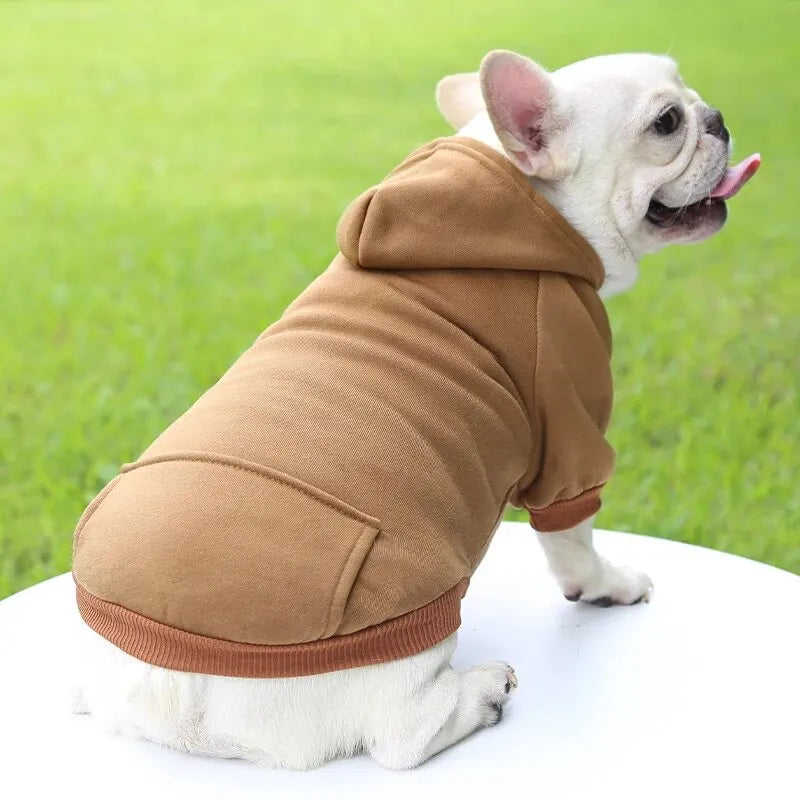 Doggy Hoodie Pet Clothes Thick Warm Two-Feet Hooded Sweater for Your Fur Baby