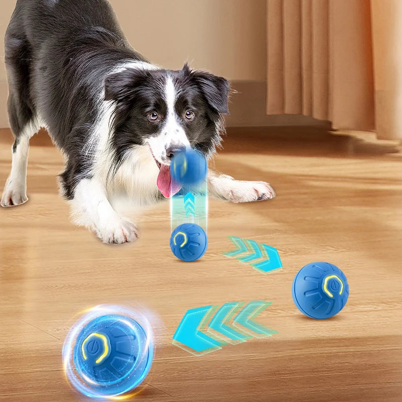 Automatic Boucing Ball Moving Dog Toy Smart USB Jumping Rotating Interactive Dog Chew Toy Ball Great for Puppy and Big Dogs alike Perfect Ball Toys