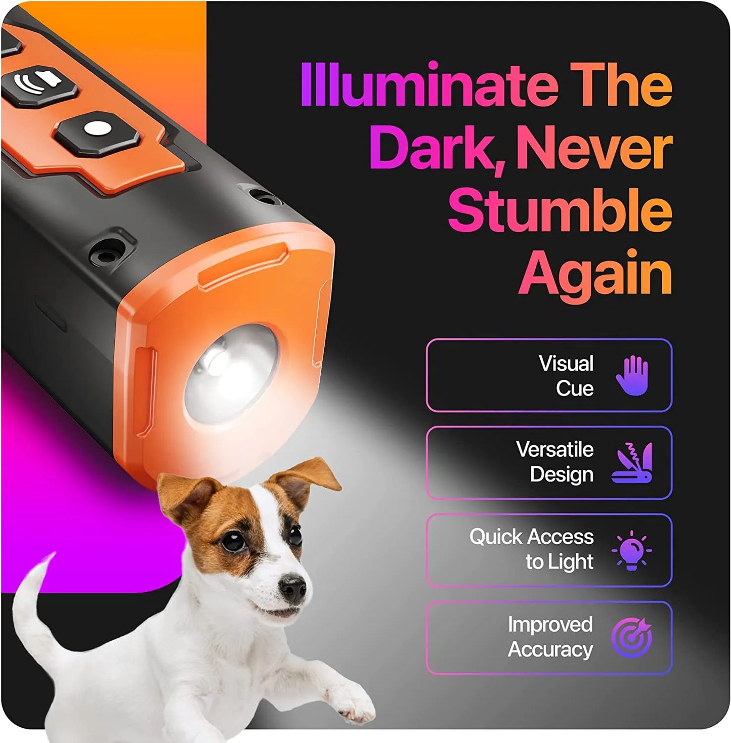 New Release Ultrasonic Dog Training Device 100% PAINLESS Rechargeable Anti Dog Bark Deterrent Device With LED Flashlight