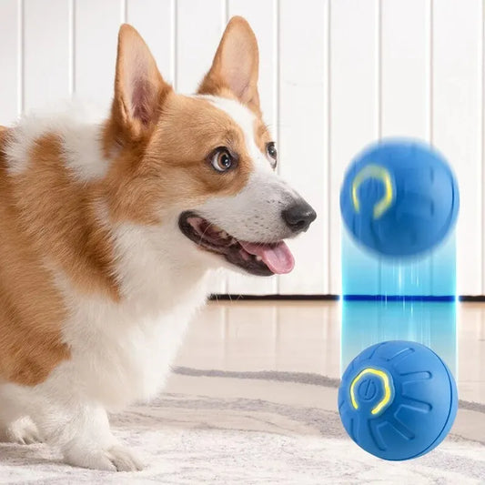 Automatic Boucing Ball Moving Dog Toy Smart USB Jumping Rotating Interactive Dog Chew Toy Ball Great for Puppy and Big Dogs alike Perfect Ball Toys