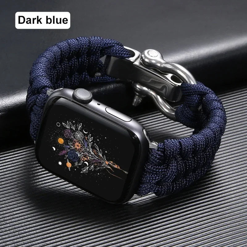 Survival Outdoor Braided Band for Apple Watch 49MM 45mm 44mm 42mm 41mm 40mm 38mm Strap for 7 6 5 4 8 9 SE Nylon Bracelet