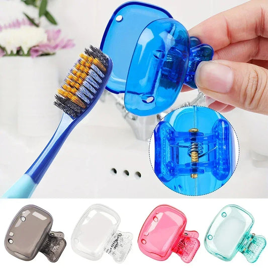 3pcs Toothbrush Cap covers Toothbrush Protector Cap Claw Clip Brush Pod Case Protective Portable Plastic Clip for Household Travel