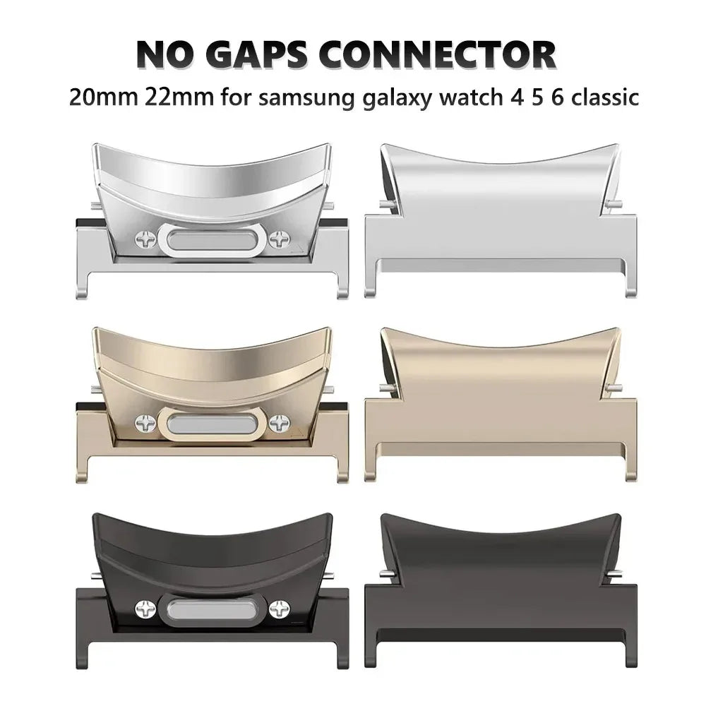 20 22mm No Gaps Stainless Steel Watch Band Connector Adapter for Samsung Galaxy Watch 6 5 pro 4 40 44mm 45mm Classic 43mm 47mm 42 46mm