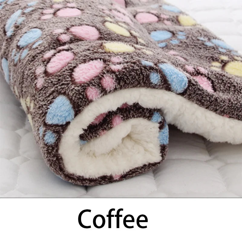 Pet Bed and Blanket Sleeping Mat Dog Bed Cat Bed Soft Hair Thickened Blanket Pad Fleece Home Washable Warm Pattern Blanket Pet Supplies